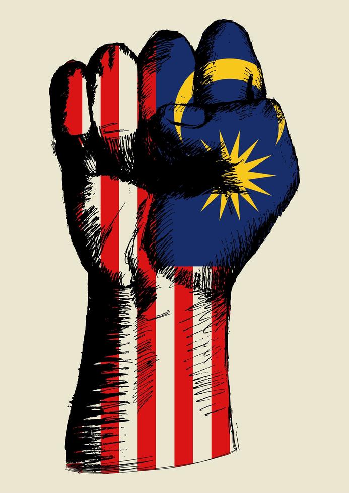 Spirit Of A Nation Malaysia fist design vector