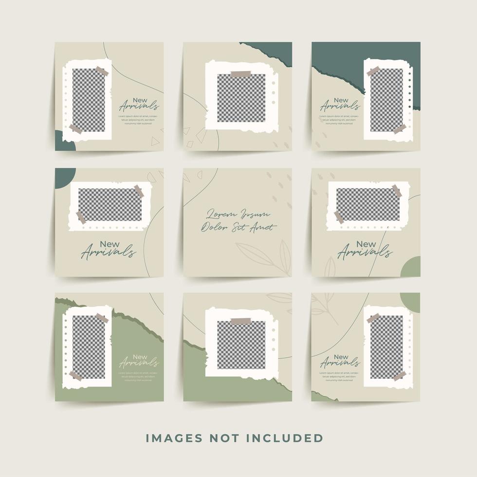 Social media puzzle template set for fashion sale vector