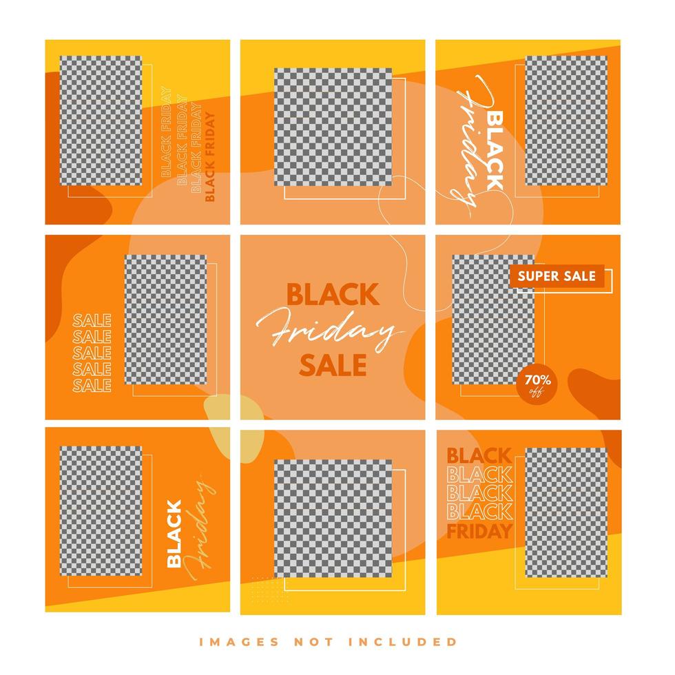 Trendy Colorful Black friday Social Media Puzzle Template for product sale and discount promotion vector