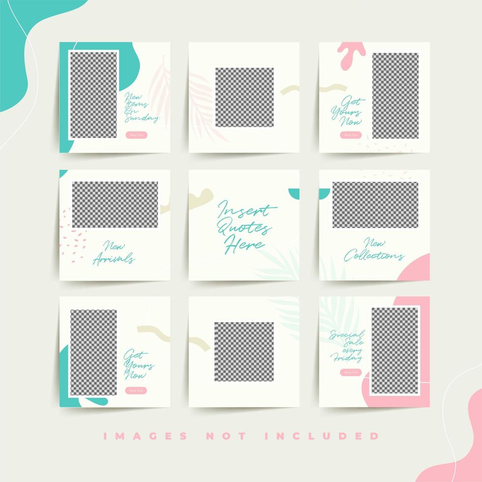 trendy social media puzzle post template for fashion feminine product advertisement premium vector