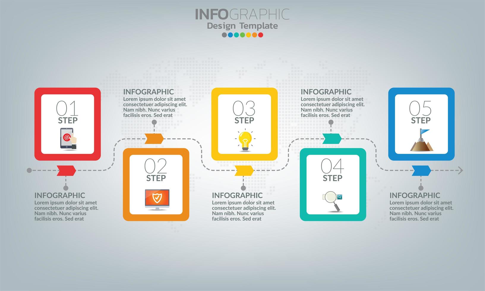 elementos de infografía empresarial con 5 opciones o pasos. vector