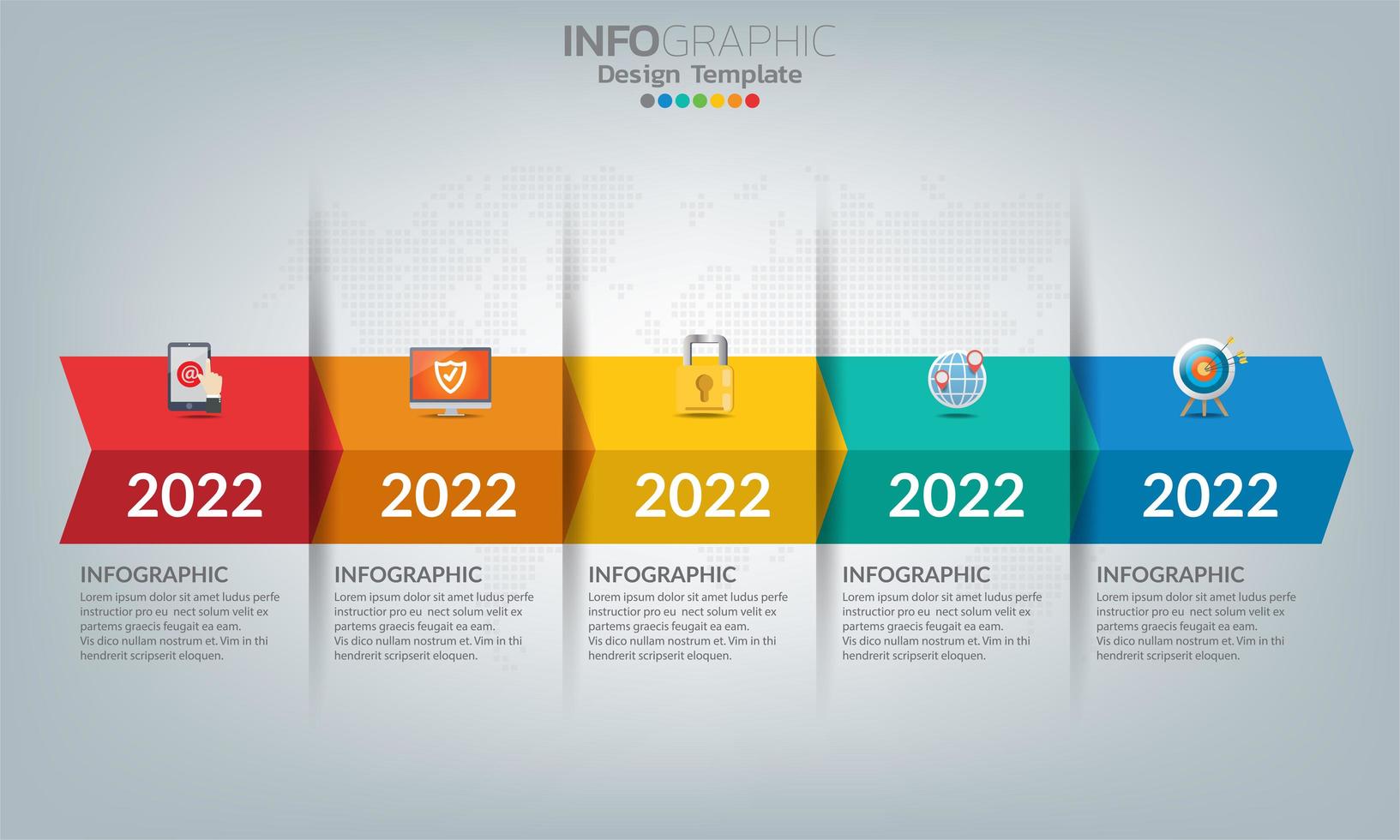 Elementos de infografía empresarial con 5 secciones o pasos. vector