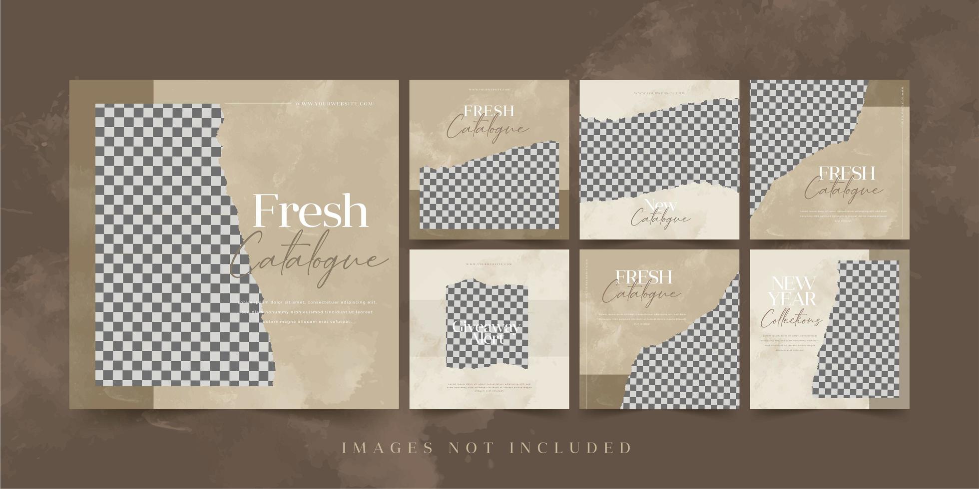 Fashion Banners For Social Media Advertising Template Set vector