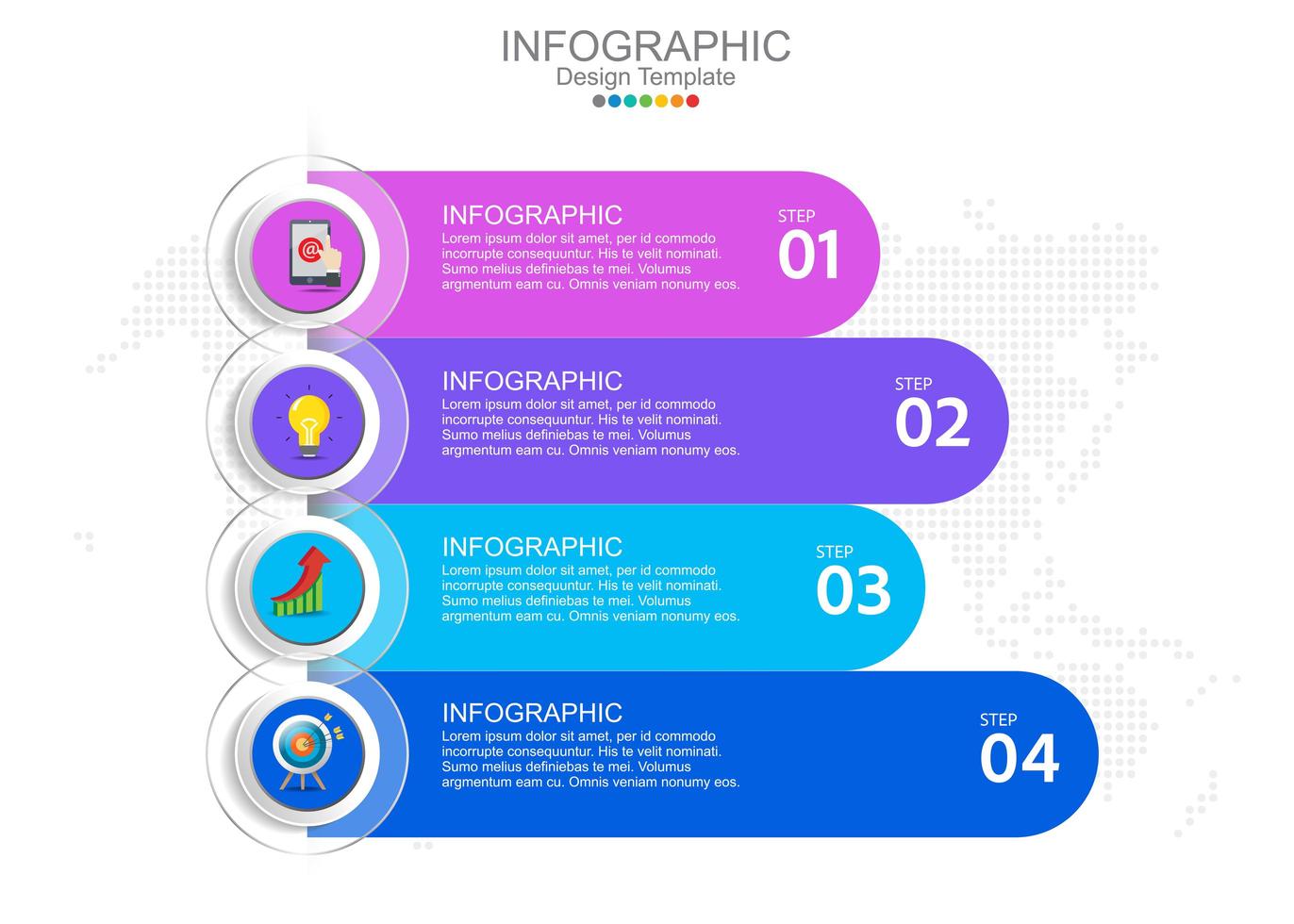 plantilla de infografía vectorial con cuatro opciones e iconos. vector