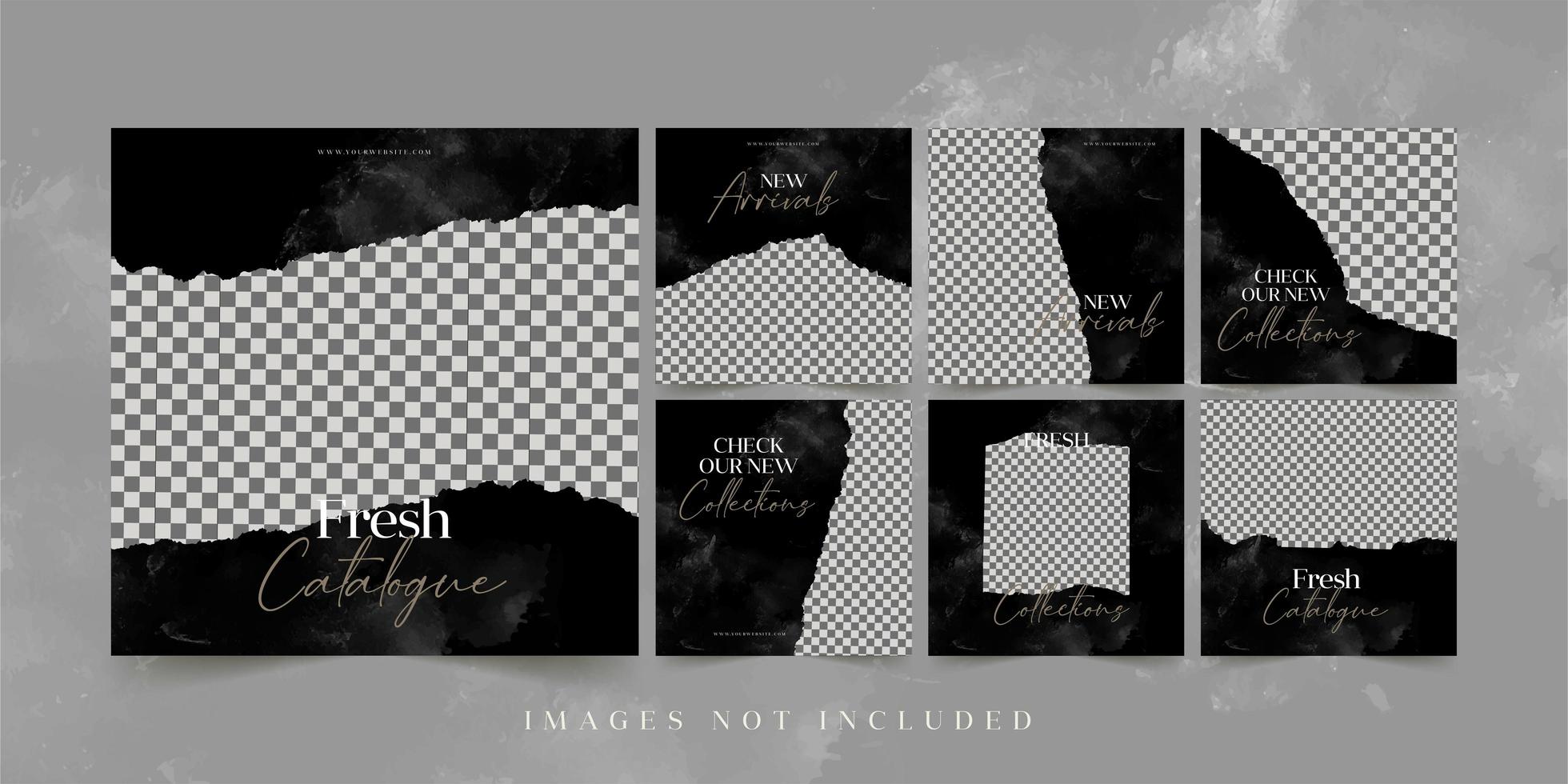 Fashion Banners For Social Media Advertising Template Set vector