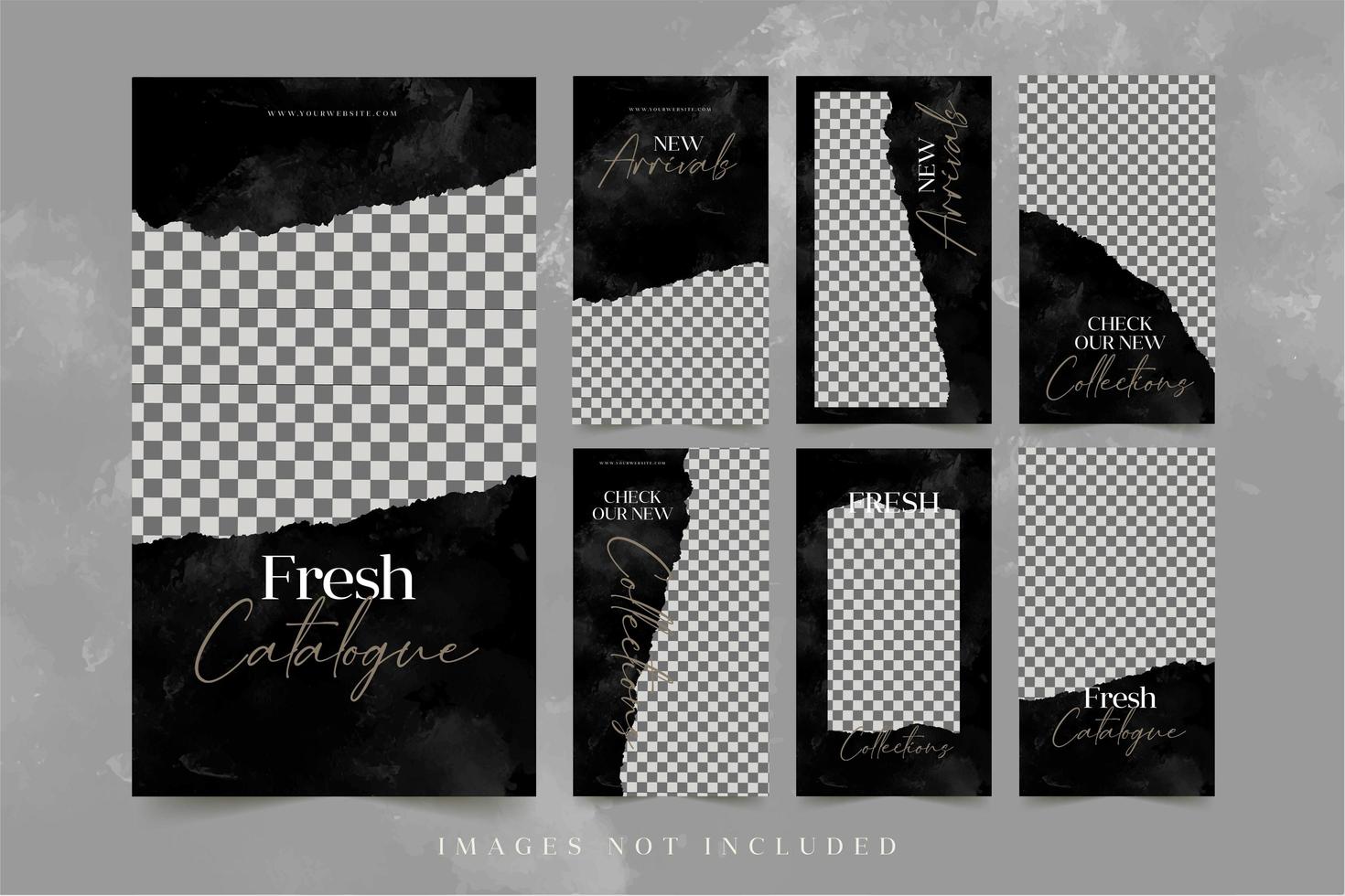 Fashion Banners For Social Media Advertising Template Set vector