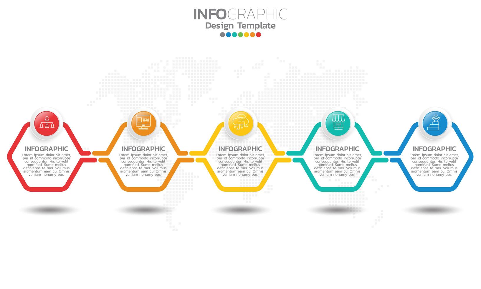 Business timeline infographic elements with 5 sections or steps vector