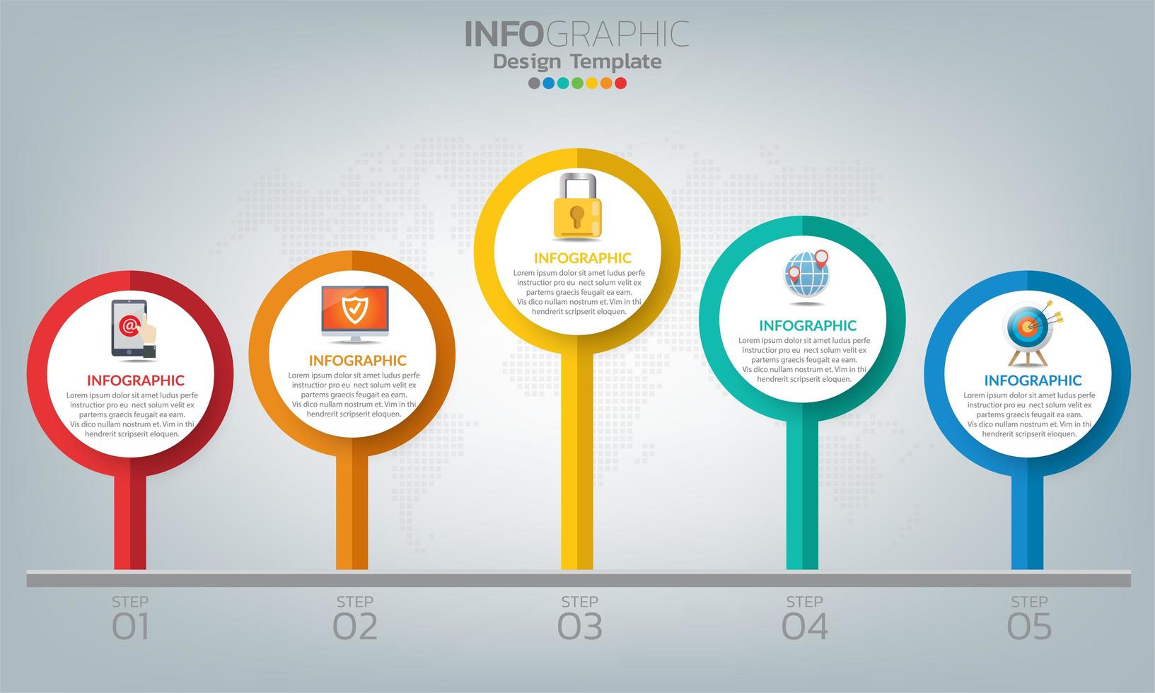 elementos de infografía empresarial con 5 opciones o pasos. vector