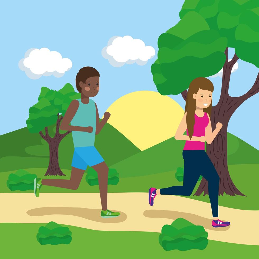 People doing outdoors activities vector