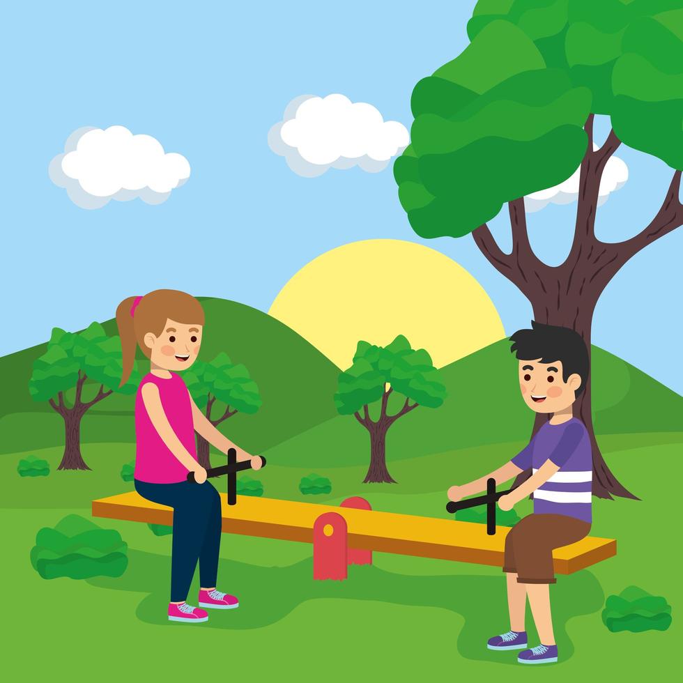 Family doing outdoors activities vector