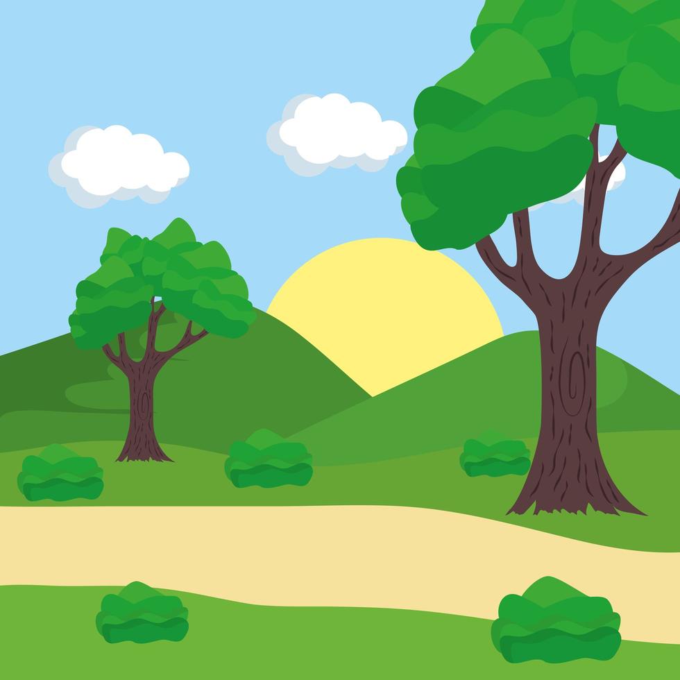 Outdoor landscape scene vector