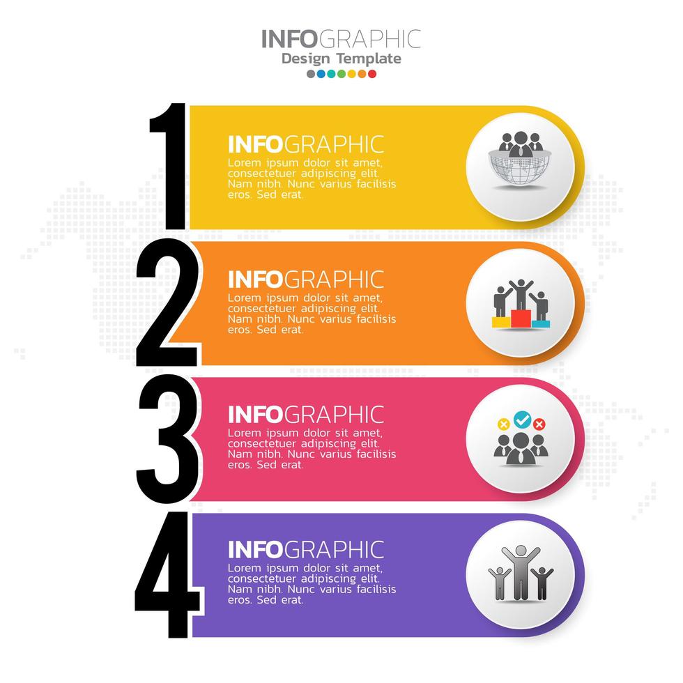 Elementos de infografía empresarial con 4 secciones o pasos. vector