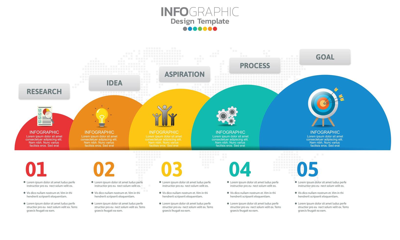 Business infographic elements with 5 sections or steps vector