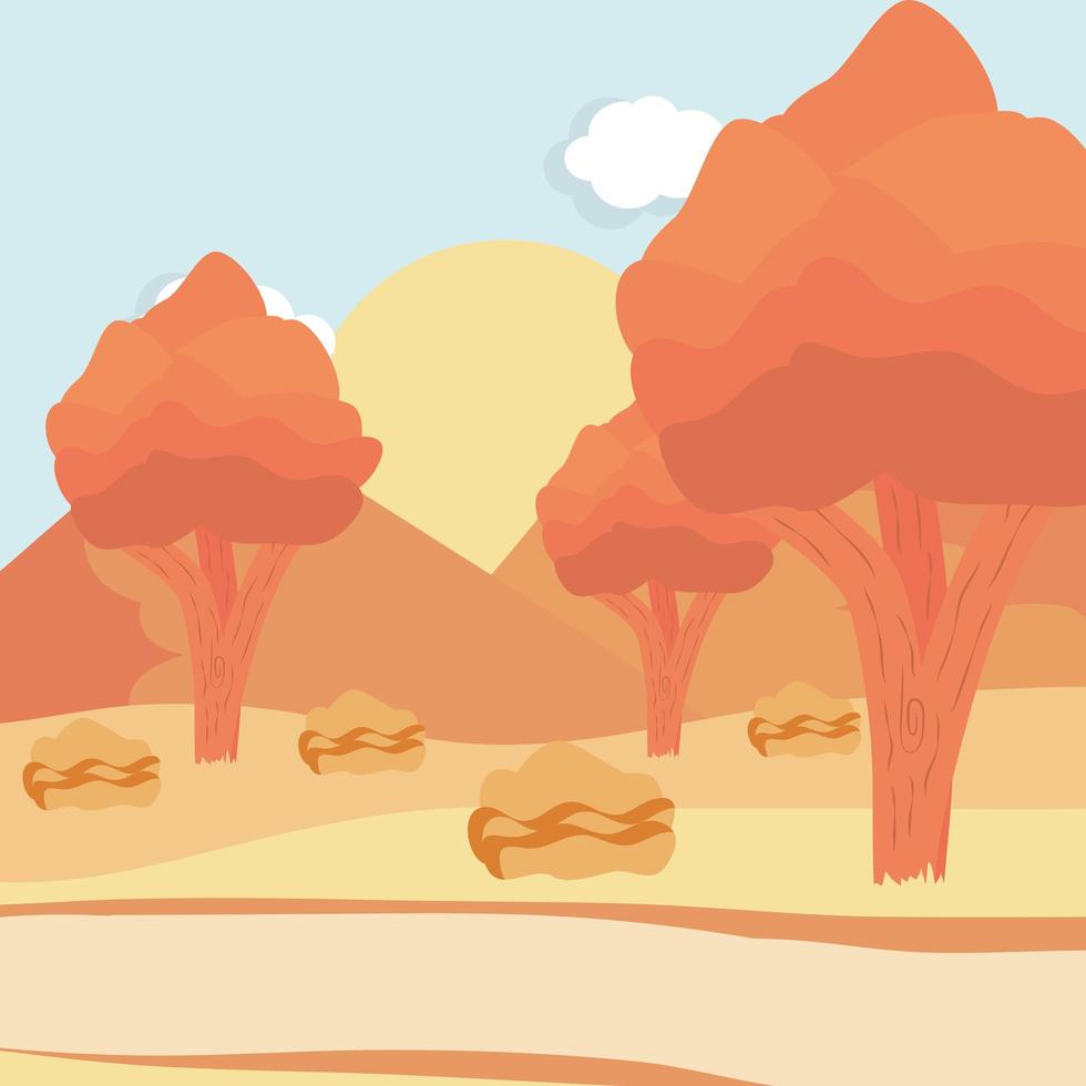 Outdoor landscape scene vector