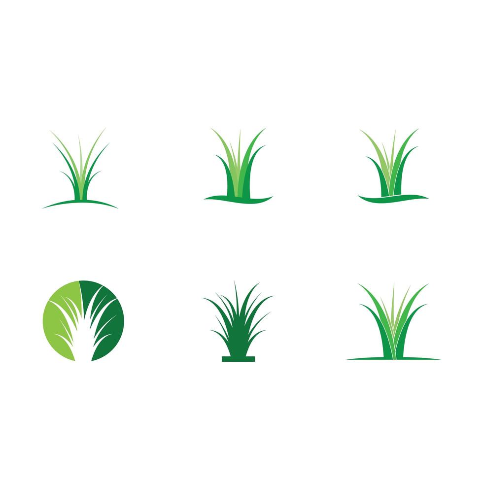 Set of healthy natural grass and yard icons vector
