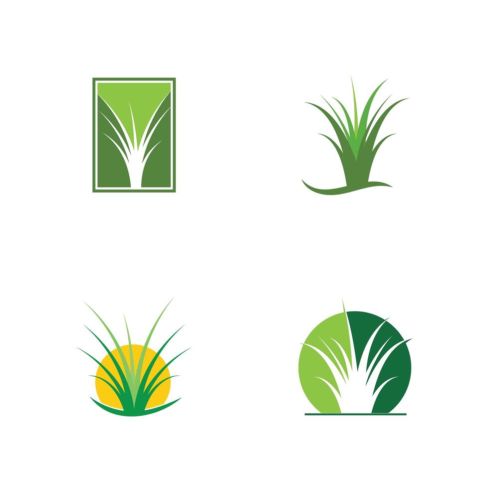 Set of healthy natural grass and yard icons vector