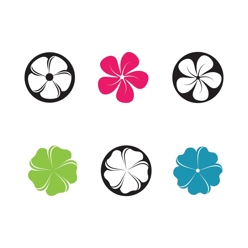 conjunto de iconos de flores vector