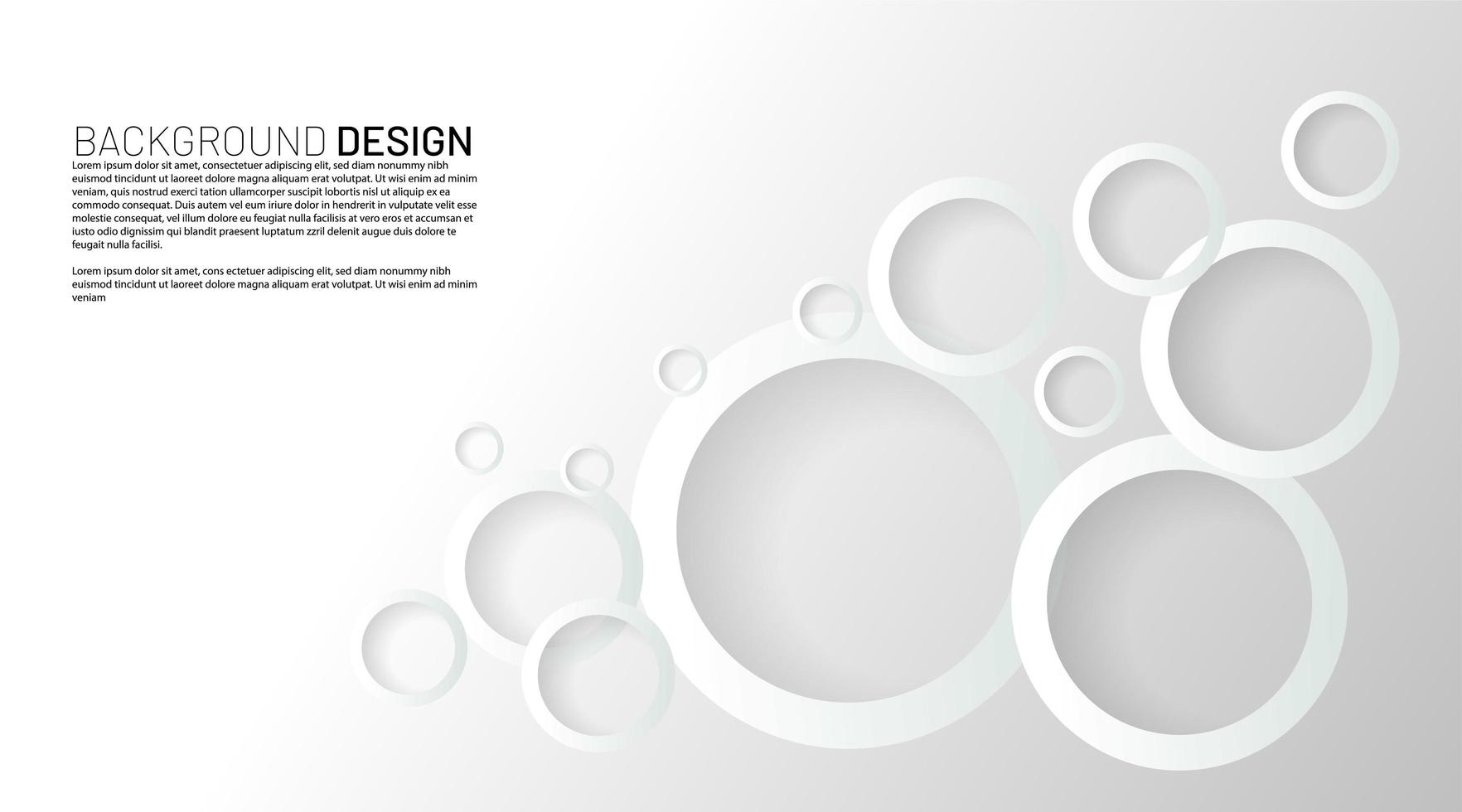 White circle rings with overlapping shadows background vector