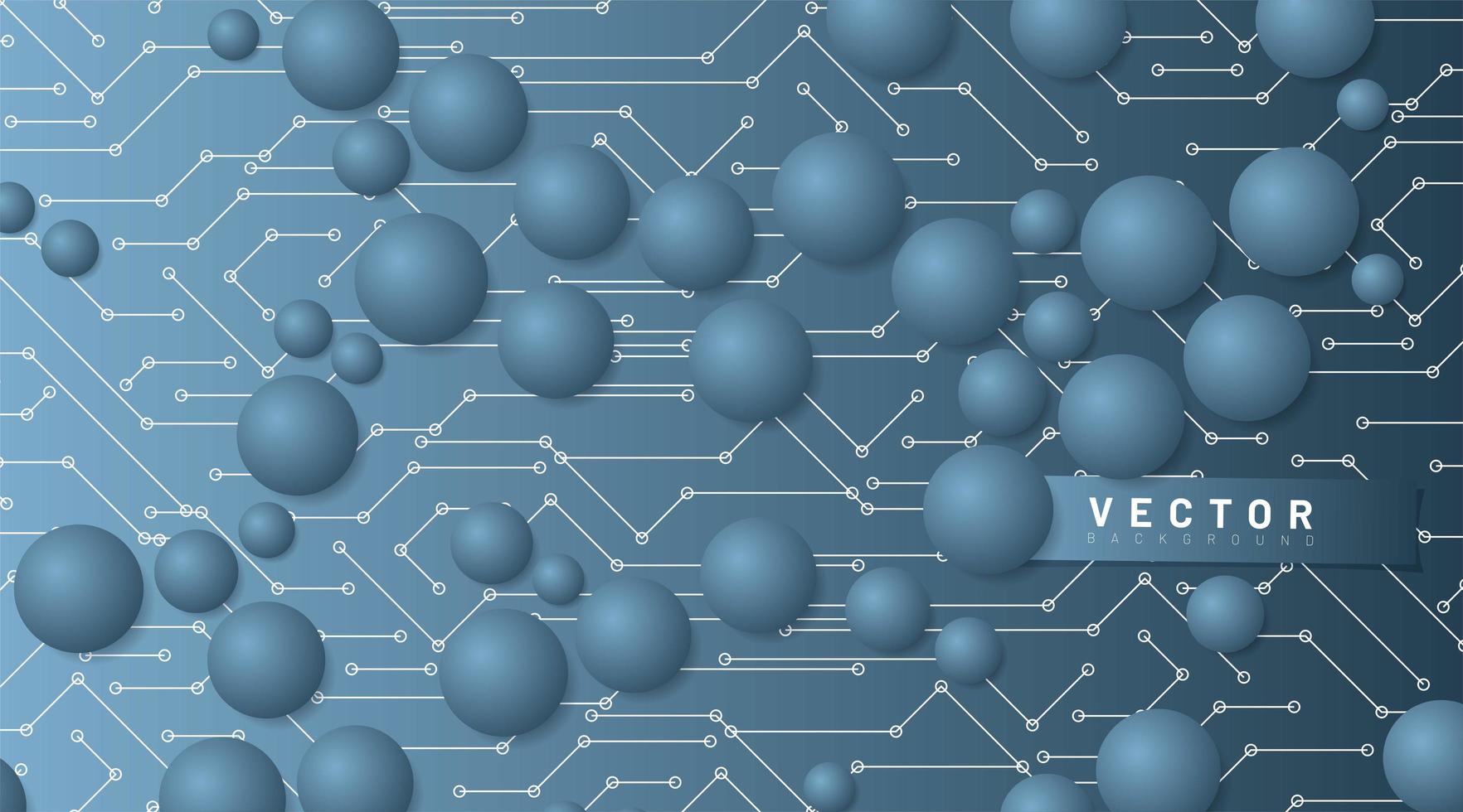 Fondo de tecnología de vector abstracto. círculo azul con una línea de conexión de fondo. futuro diseño de tecnología de placa de circuito 3d