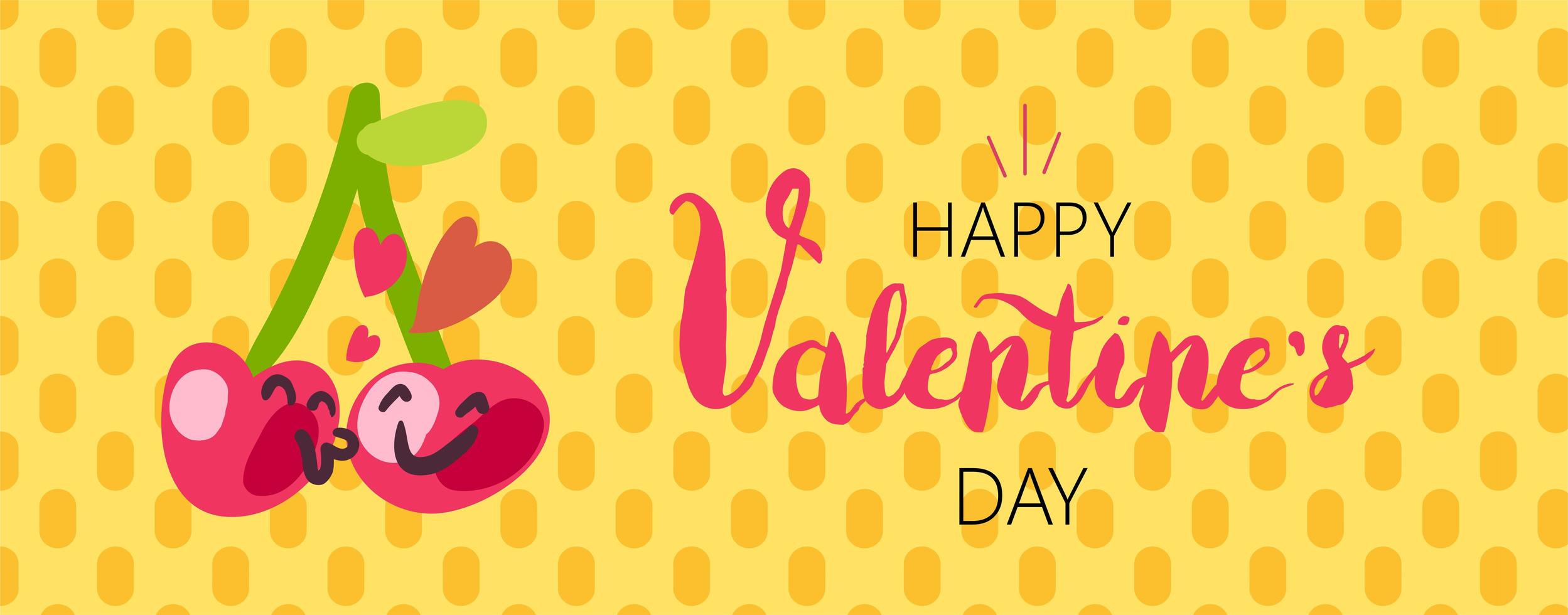 Happy Valentines Day cartoon banner design vector