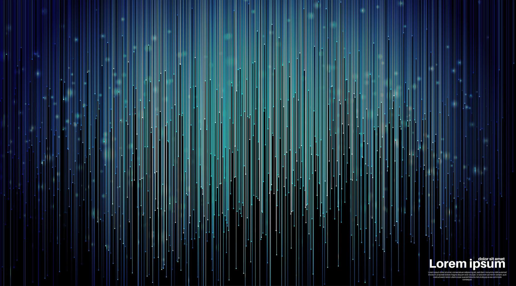 Black abstract background. blue straight lines with dots vector