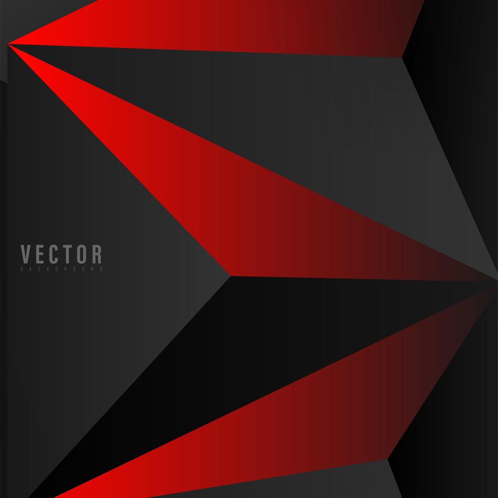 fondo geométrico abstracto negro y rojo vector