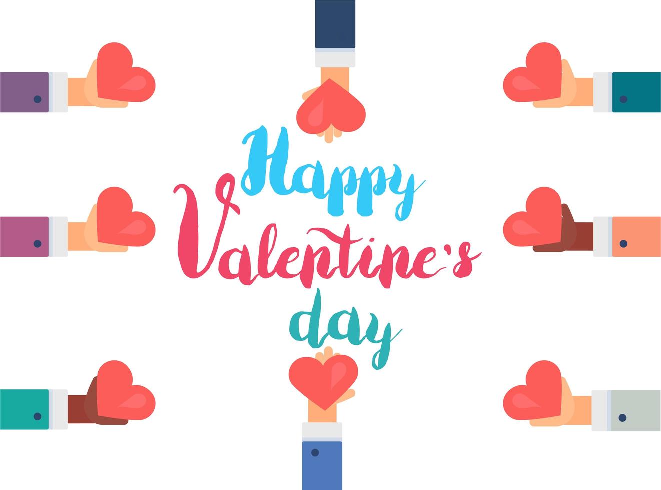 Happy Valentines Day flat illustration vector