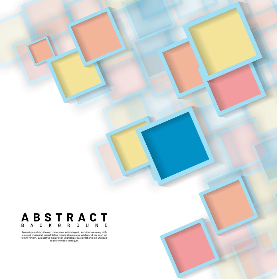 Abstract overlapping square design background vector