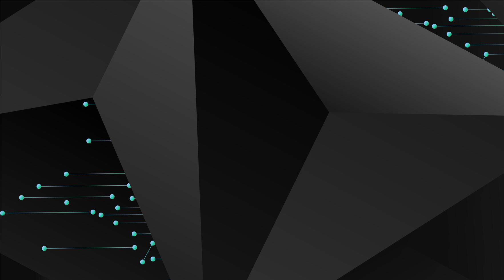 abstract vector geometric background. Dark gray vector polygonal template and blue line connected dots