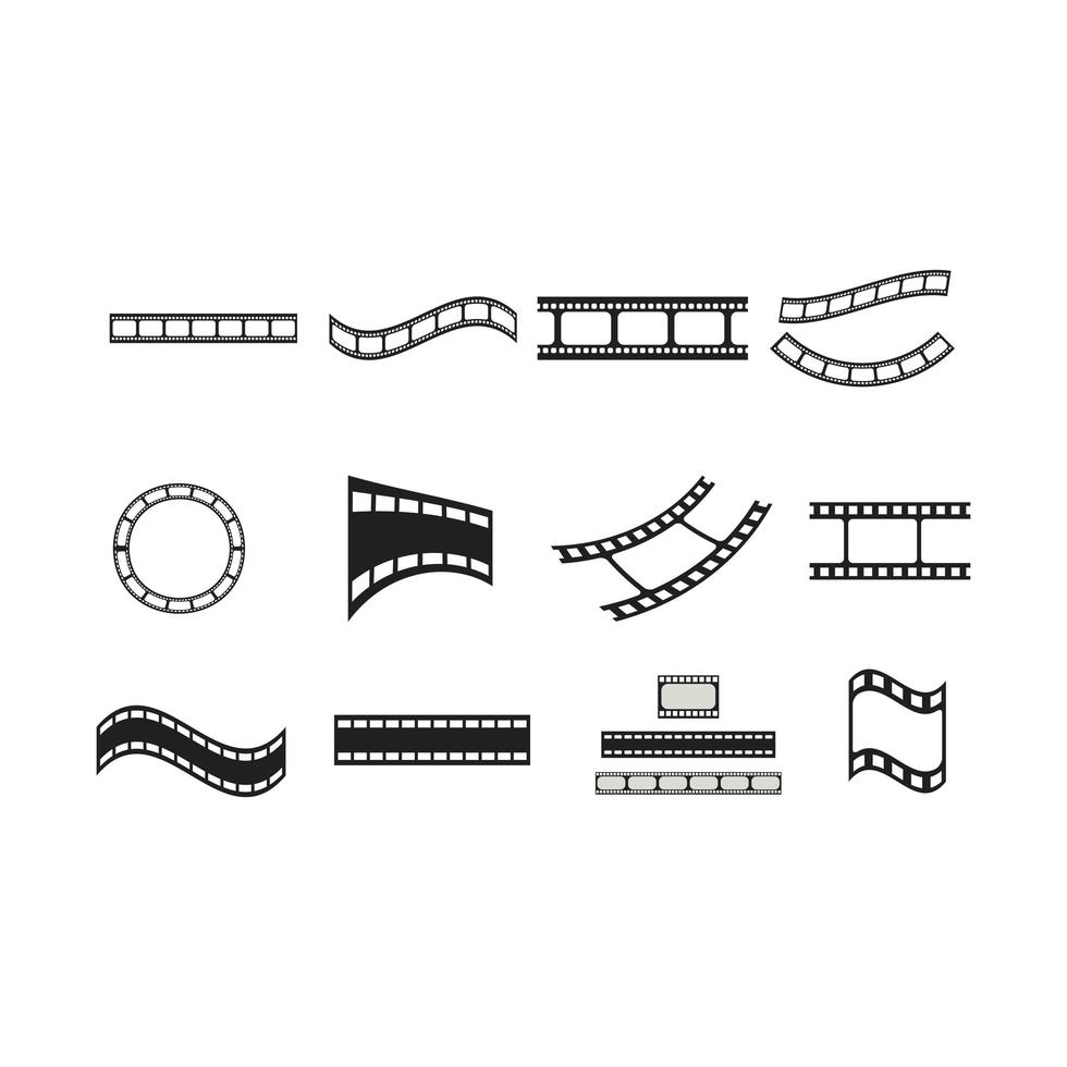 Set of film and filmstrips vector