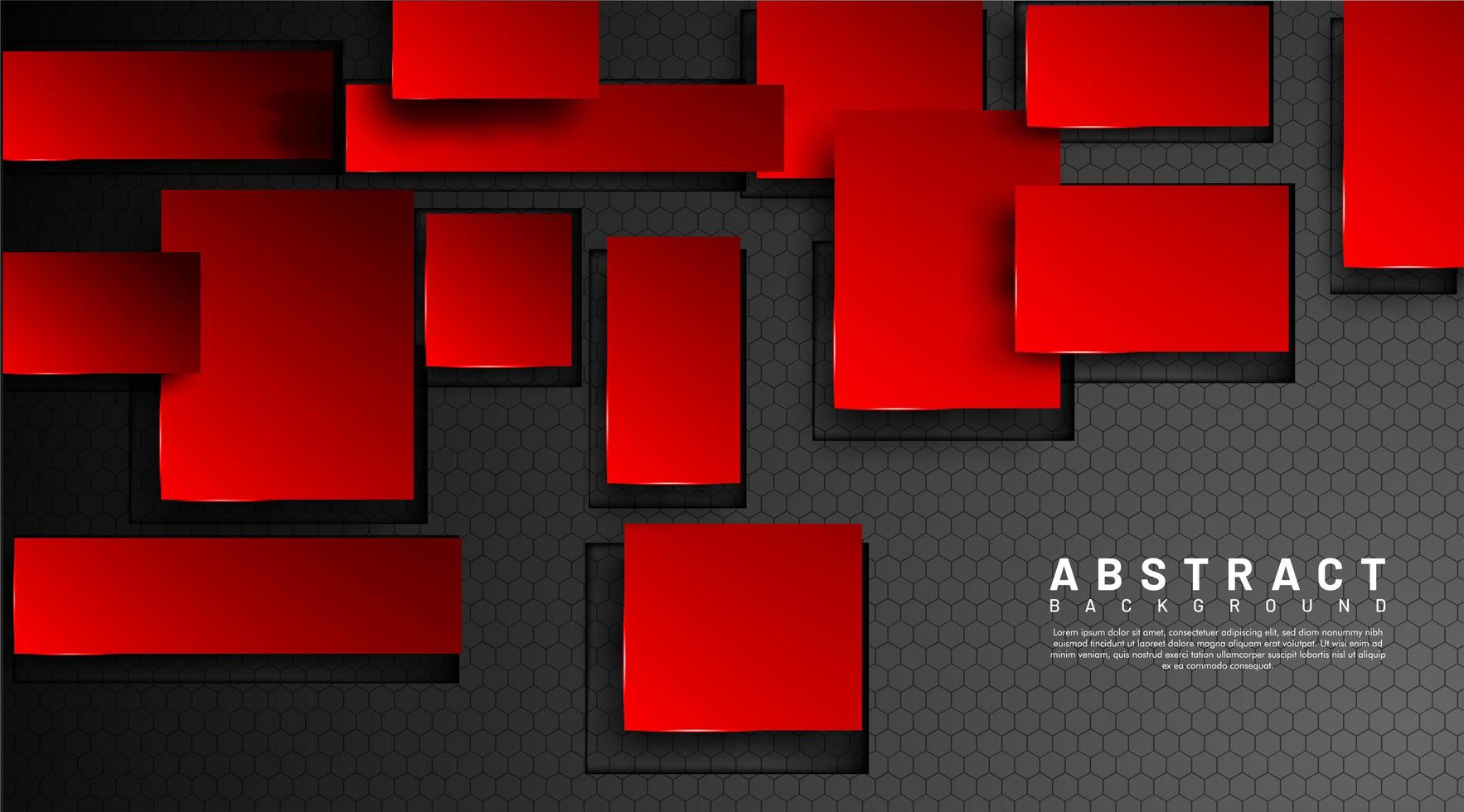 Abstract 3d geometric red squares background vector