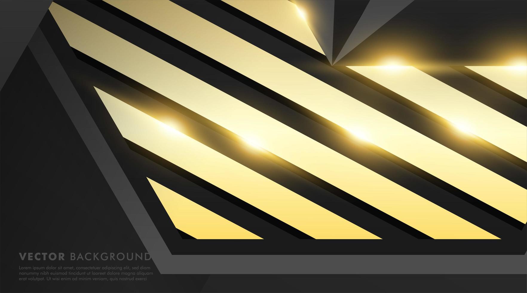 Black gold geometric background vector