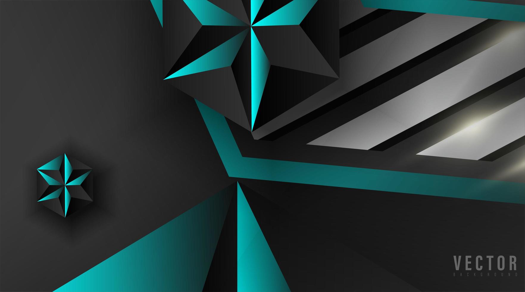 Abstract geometric blue and black background vector