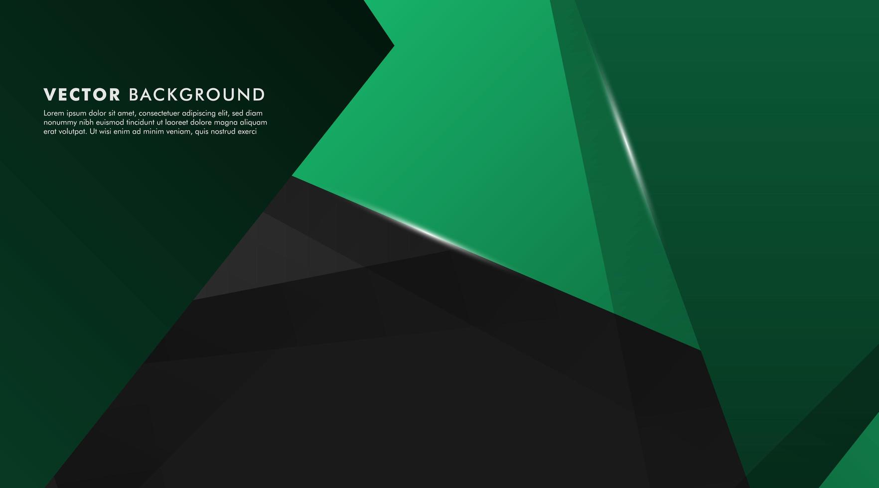 Overlapping green geometric shapes background vector