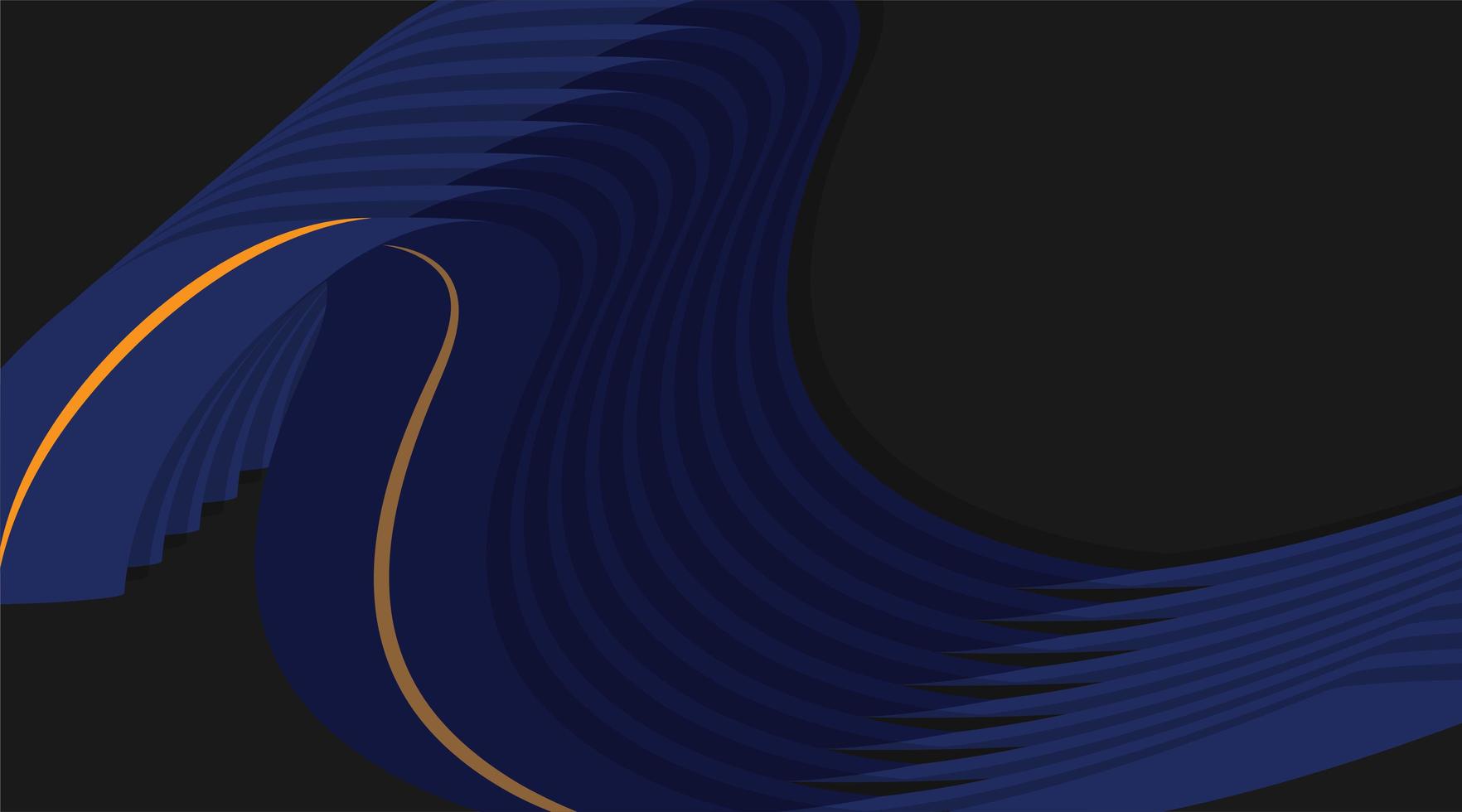 Diseño de fondo de vector abstracto con formas paralelas onduladas azules