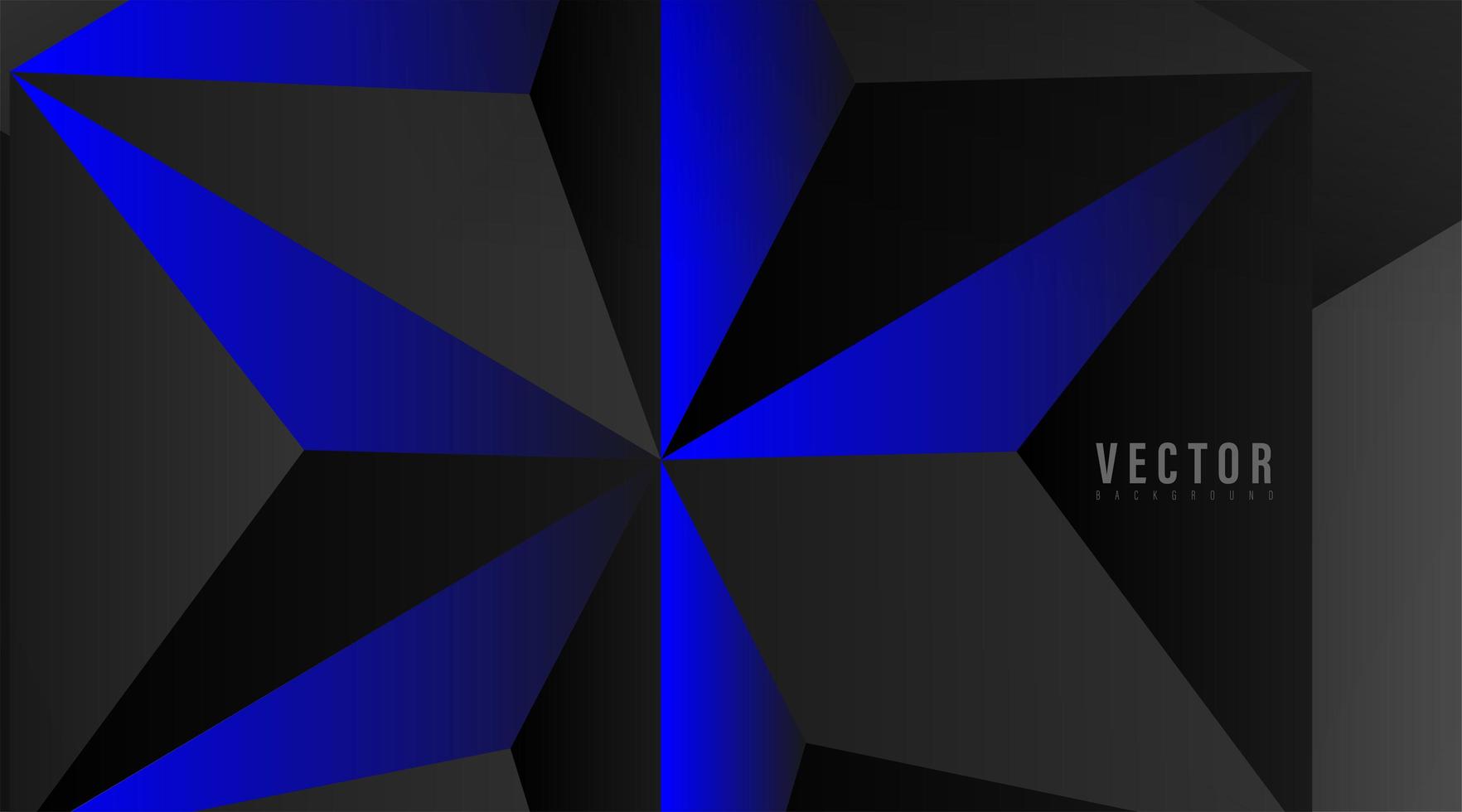 Abstract geometric blue and black background vector