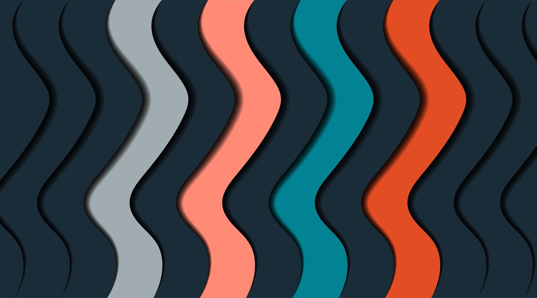 Wavy design overlapping with shadows. vector abstract background