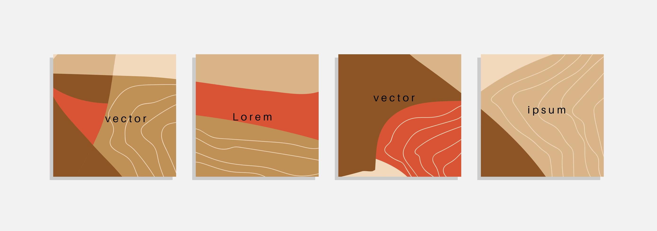 conjunto de vectores de fondos mínimos con formas orgánicas abstractas, líneas dibujadas a mano y texto de muestra. collage contemporáneo. cubierta minimalista y elegante para el diseño de la marca.