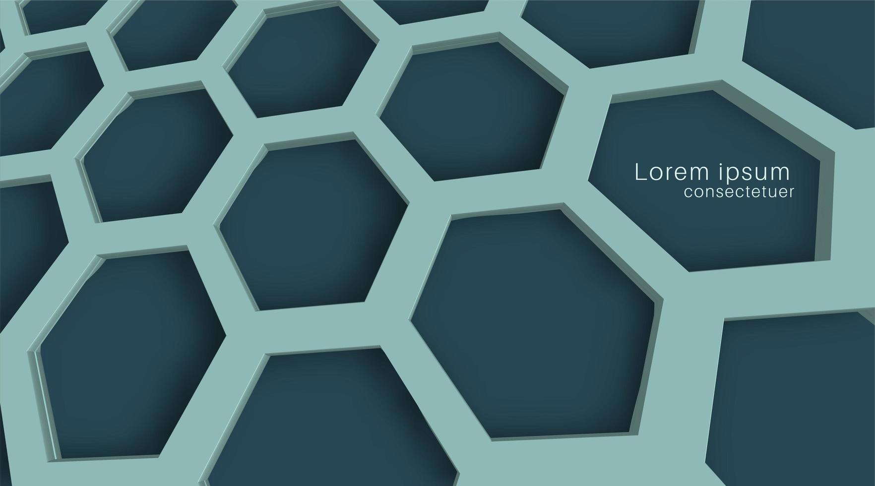 Blue honeycomb outline background. perspective view on polygons. 3D geometry vector illustration