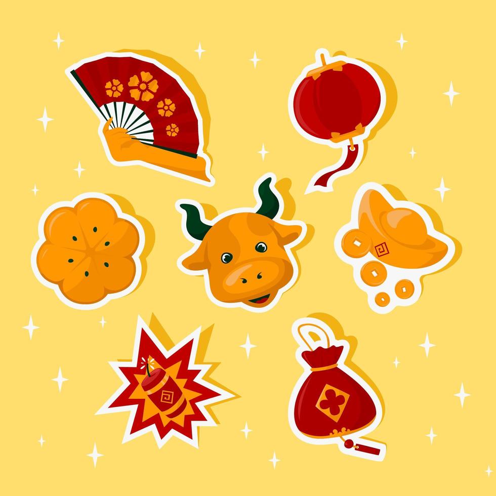 Chinese New Year Festival Sticker vector