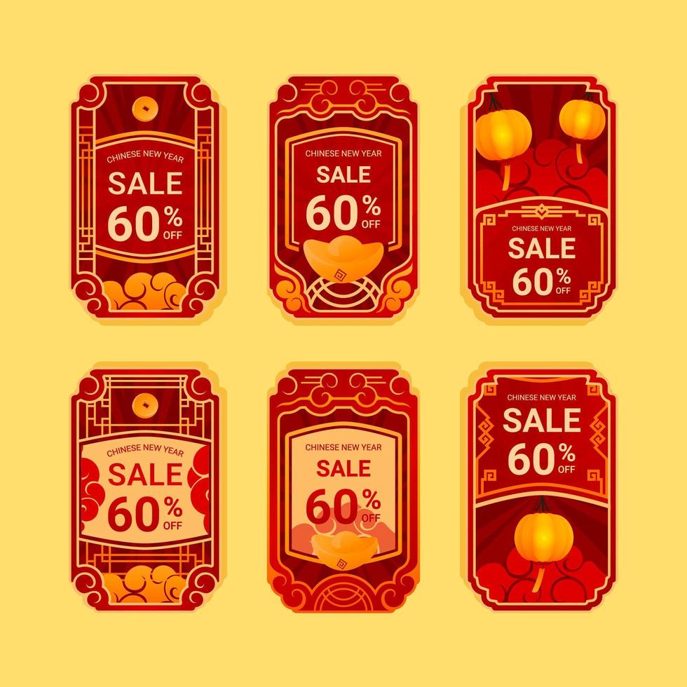 Chinese New Year Sale Offer Label vector