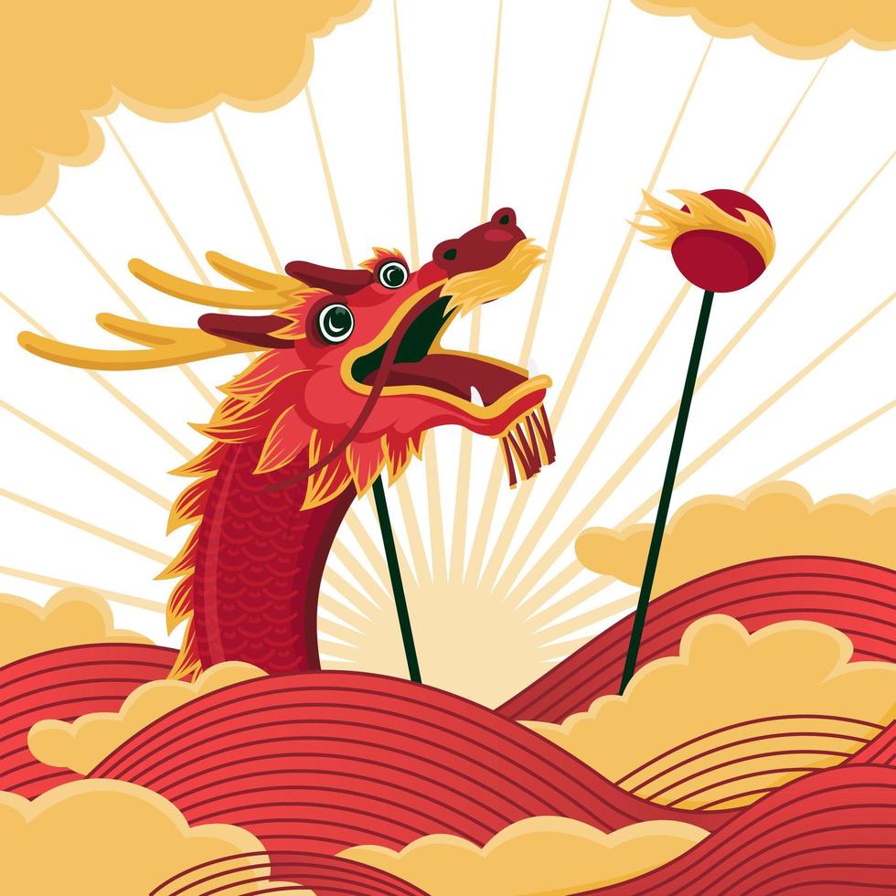 Chinese New Year Dragon Dance vector