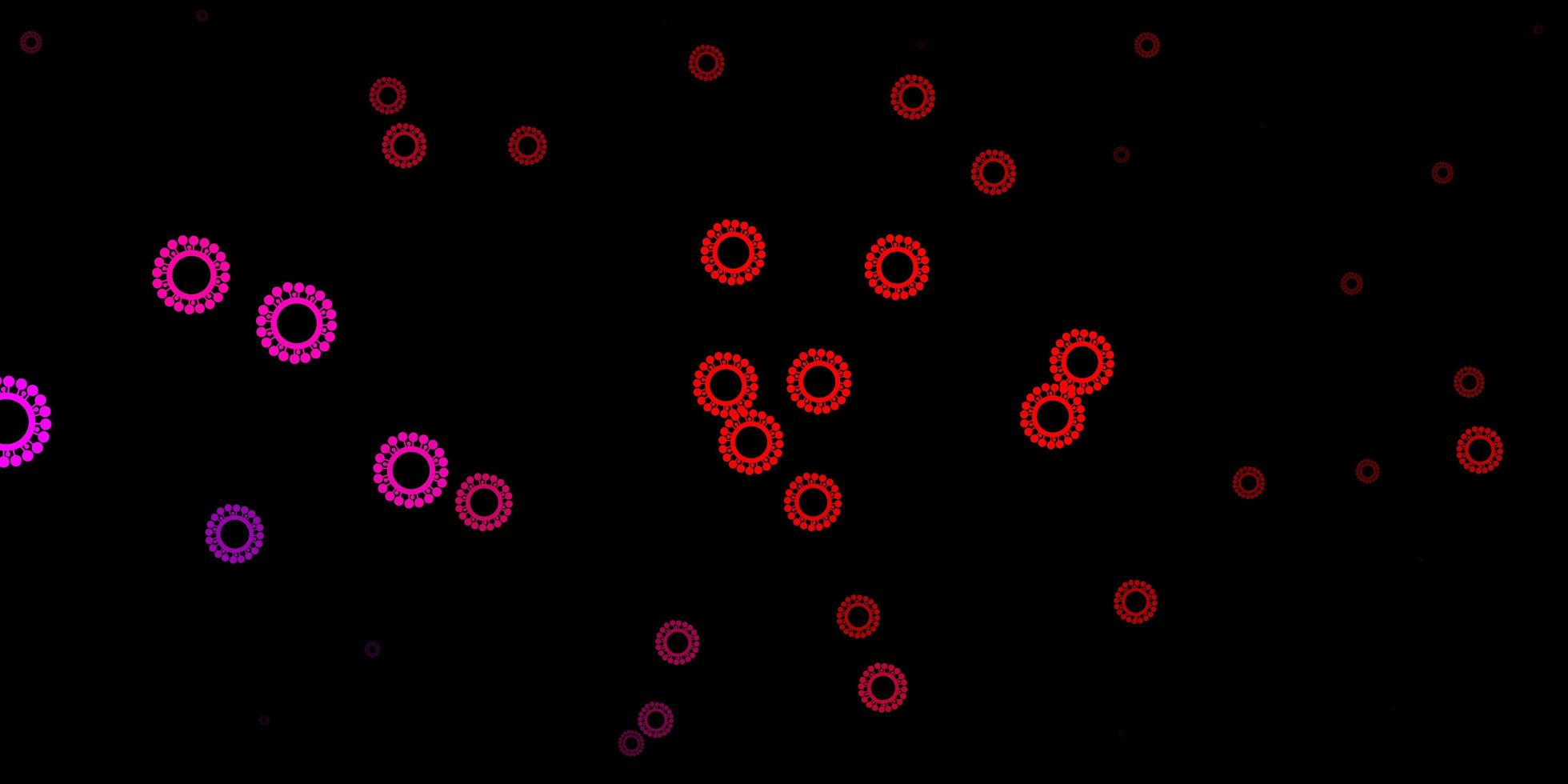 Dark pink, yellow vector texture with disease symbols.