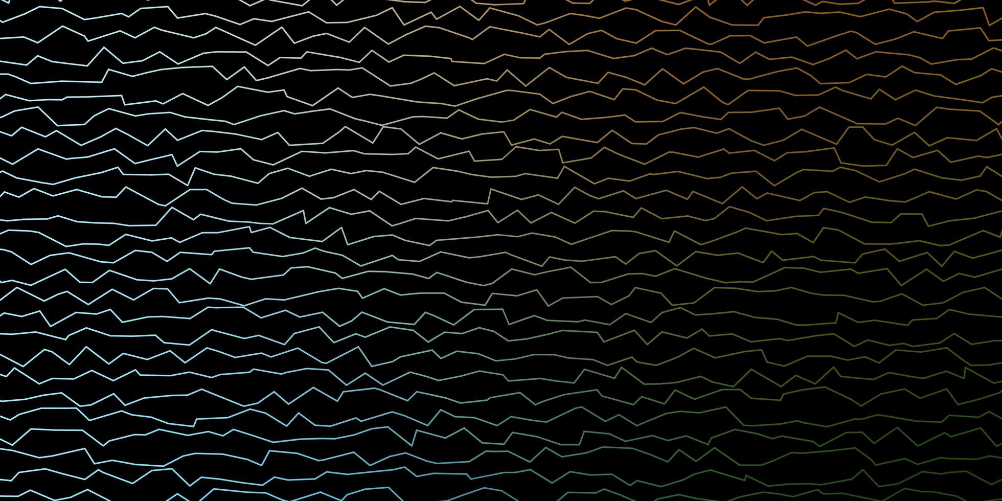 patrón de vector azul oscuro, verde con líneas curvas.