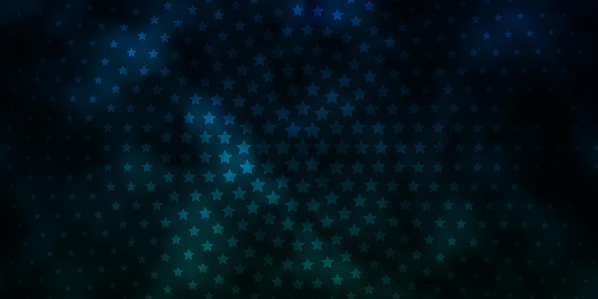 Fondo de vector azul oscuro, verde con estrellas de colores.