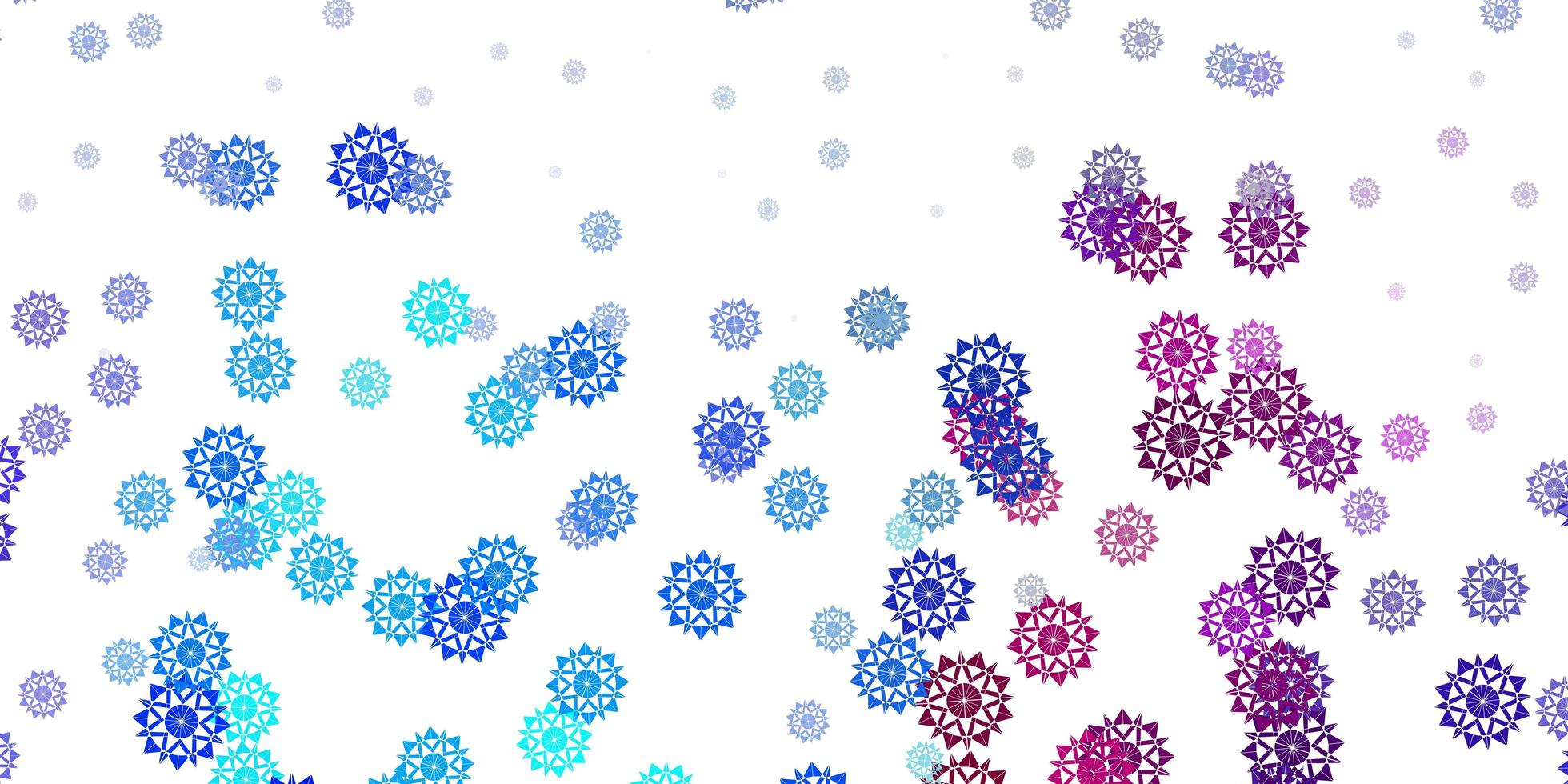 Light pink, blue vector layout with beautiful snowflakes.
