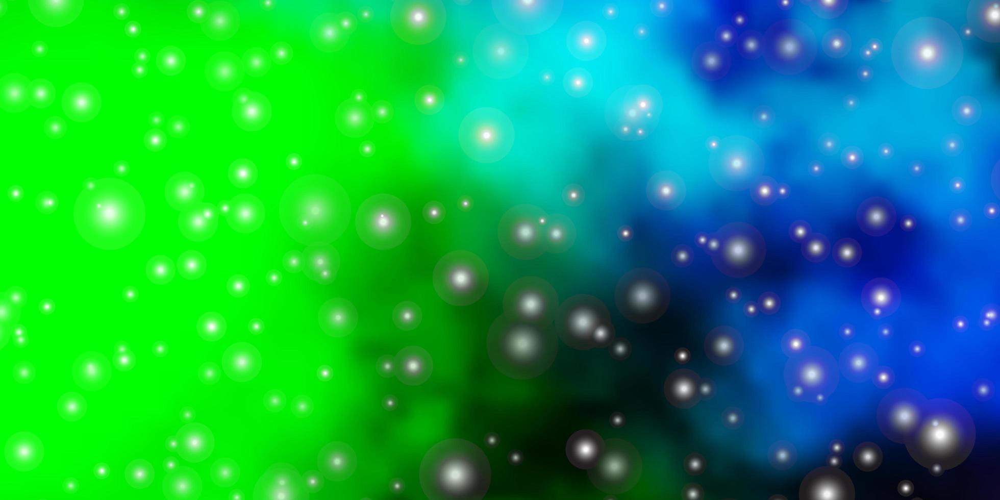 Light Blue, Green vector background with colorful stars.