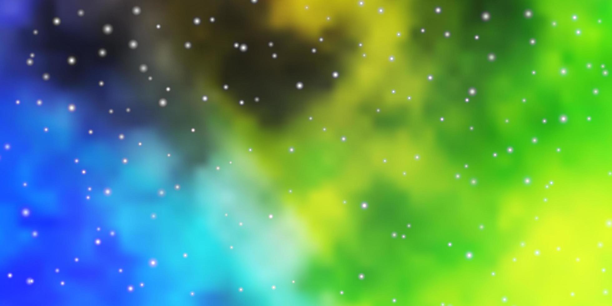 Light Blue, Green vector template with neon stars.