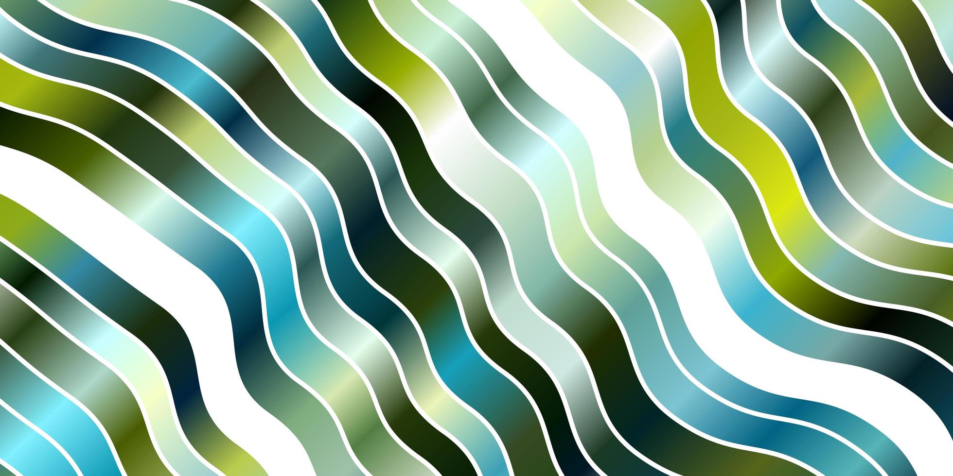 patrón de vector azul claro, verde con líneas curvas.
