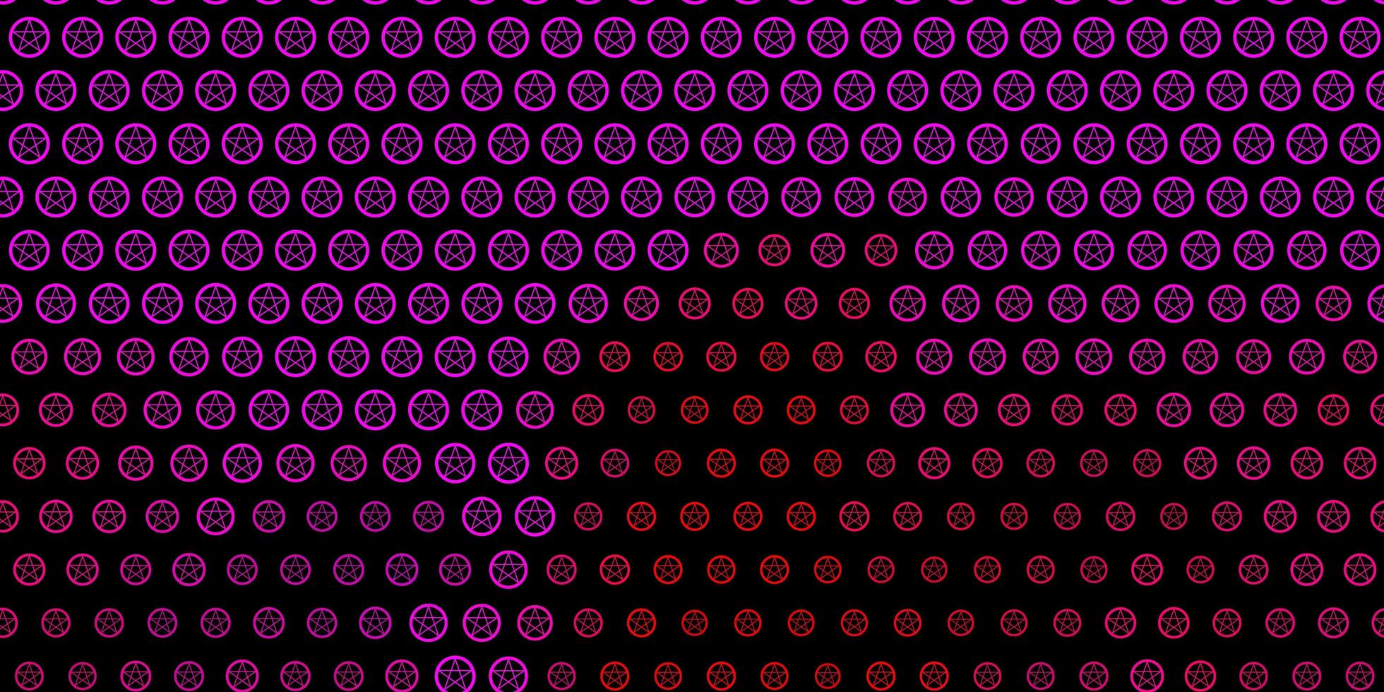 Telón de fondo de vector de color rosa oscuro con símbolos de misterio.